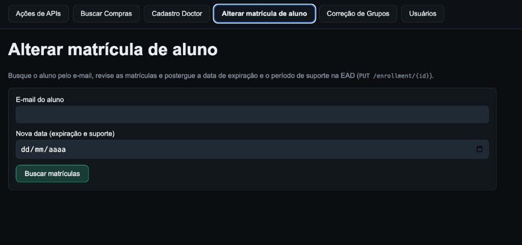Formulário para alterar matrícula de aluno