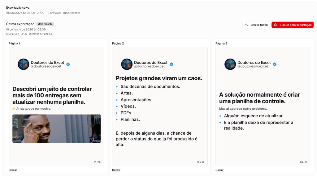 Exportação salva de outro carrossel
